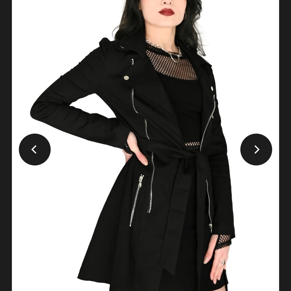 Foxblood Black Women's Trench Coat
